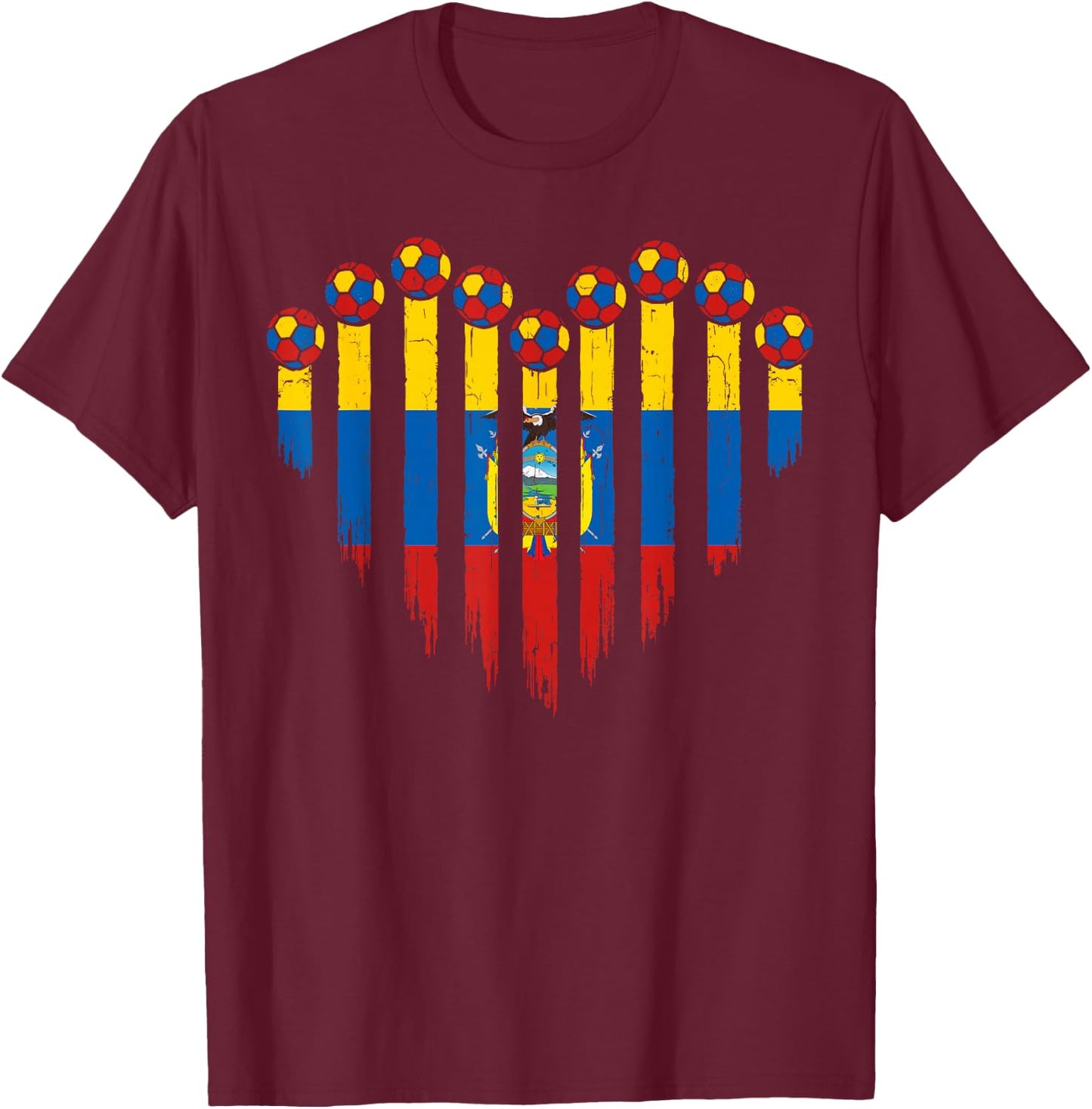 Ecuadorian Flag Novelty Ecuador T-Shirt - T-Shirt | Maroon