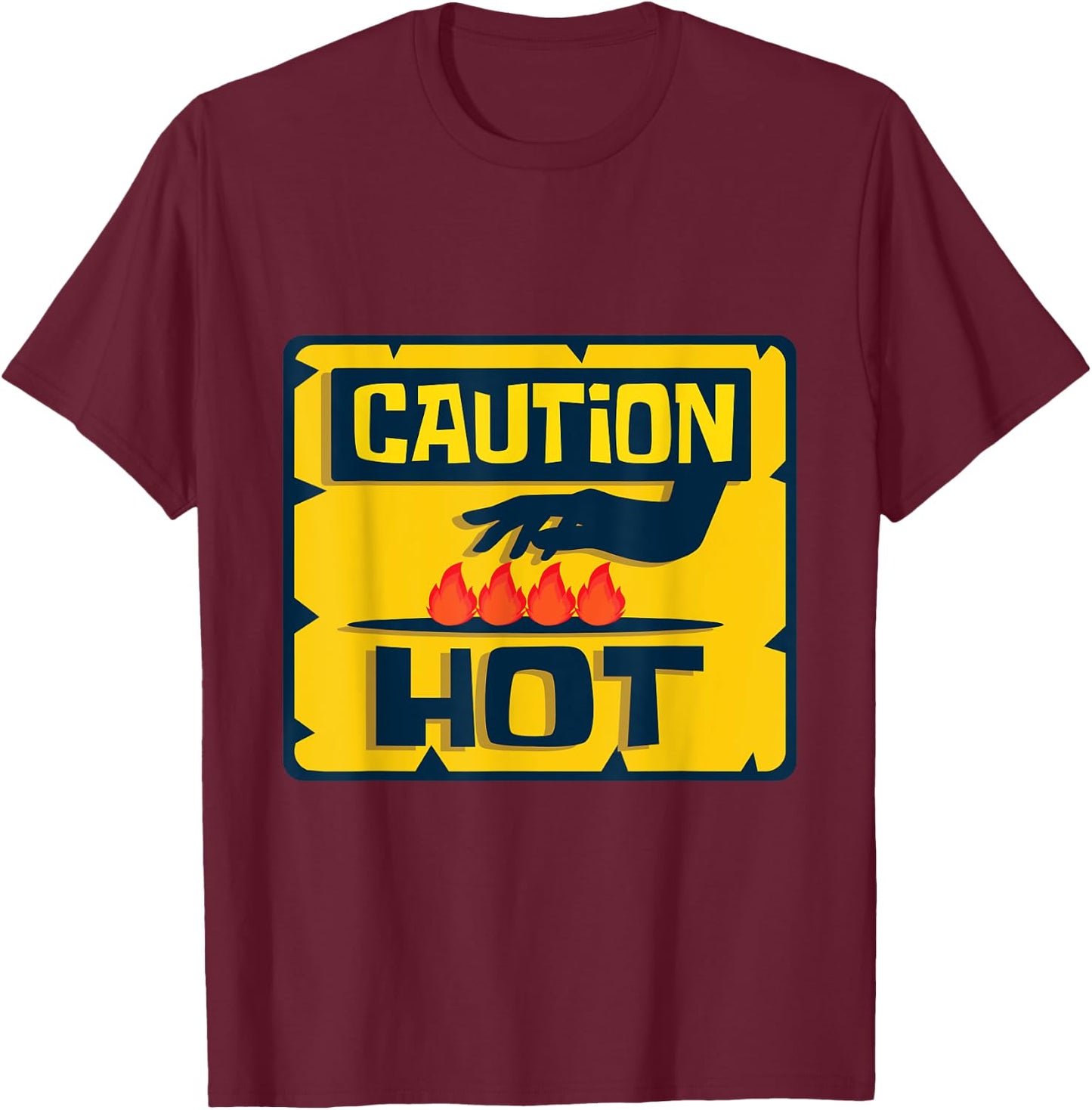 Caution Hot Safety Instructor T-Shirt - T-Shirt | Maroon