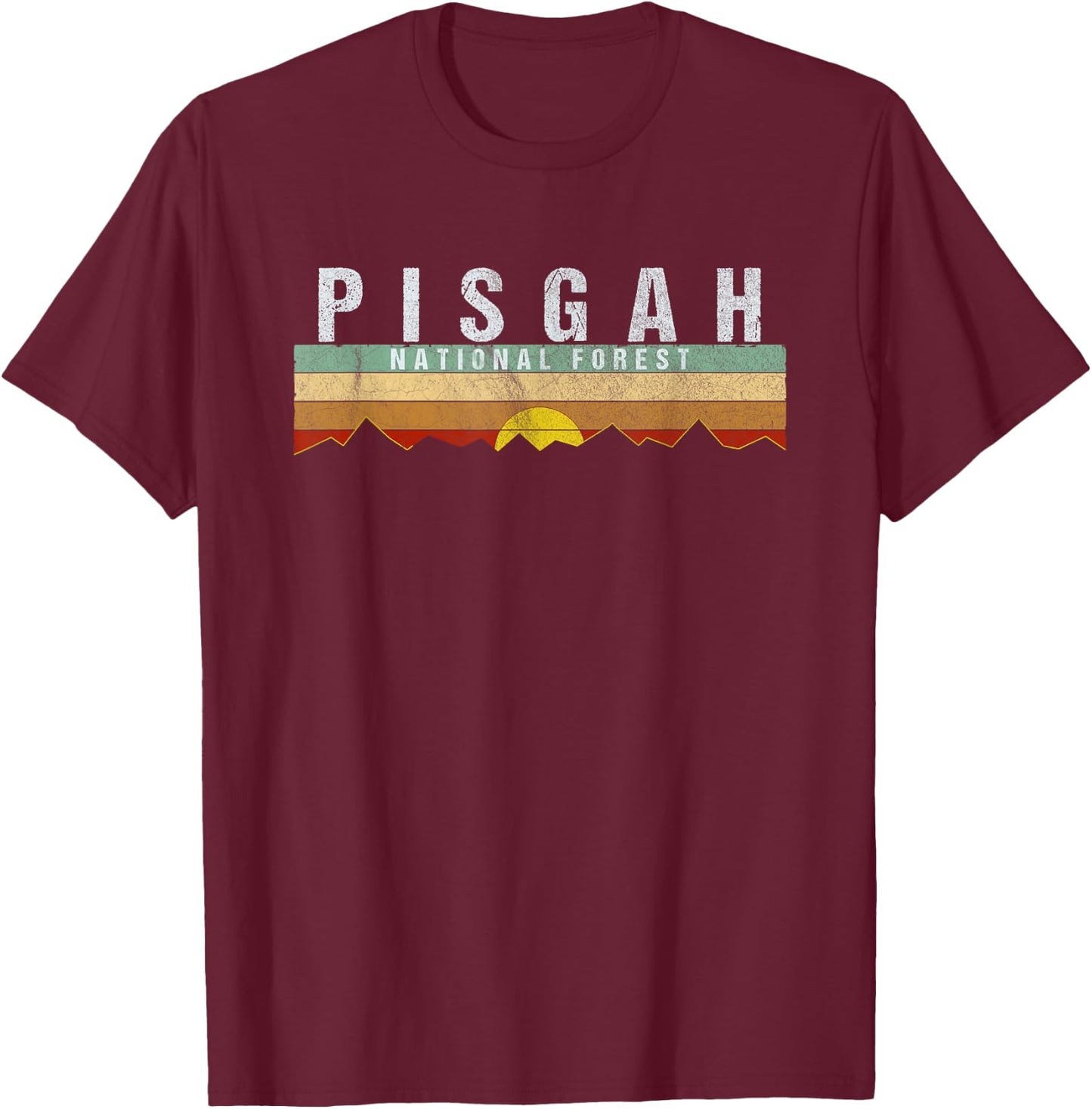 Retro Vintage Pisgah National Forest Shirt T-Shirt - T-Shirt | Maroon