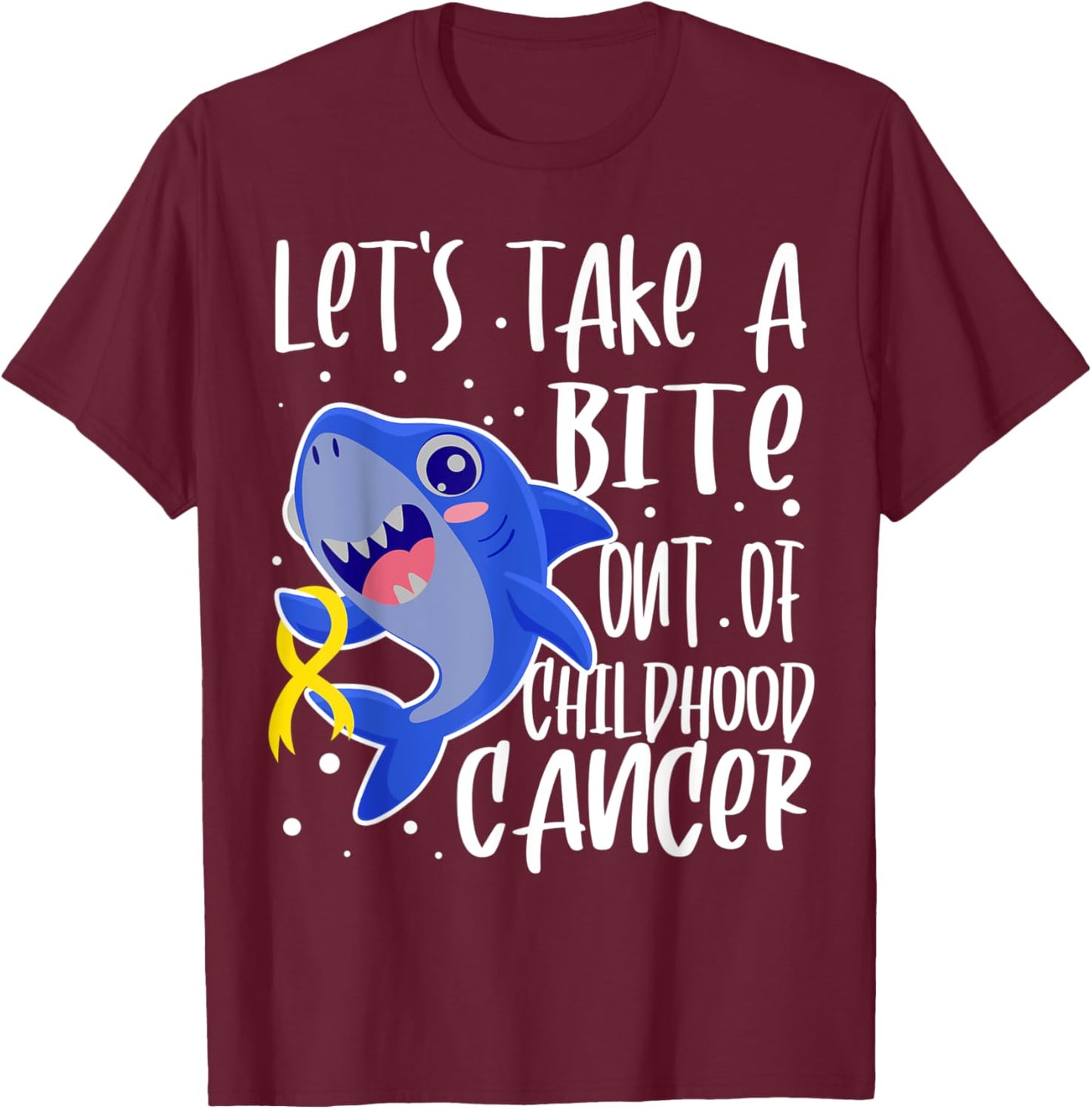 Childhood Cancer Awareness DIPG Shark Take A Extinct Gift T-Shirt - T-Shirt | Maroon