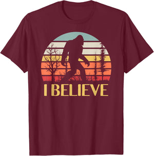 I Believe in Bigfoot T-Shirt - T-Shirt | Maroon
