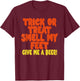 Trick or Treat Smell My Feet Give Me a Beer Rockstar Graphic T-Shirt - T-Shirt | Maroon