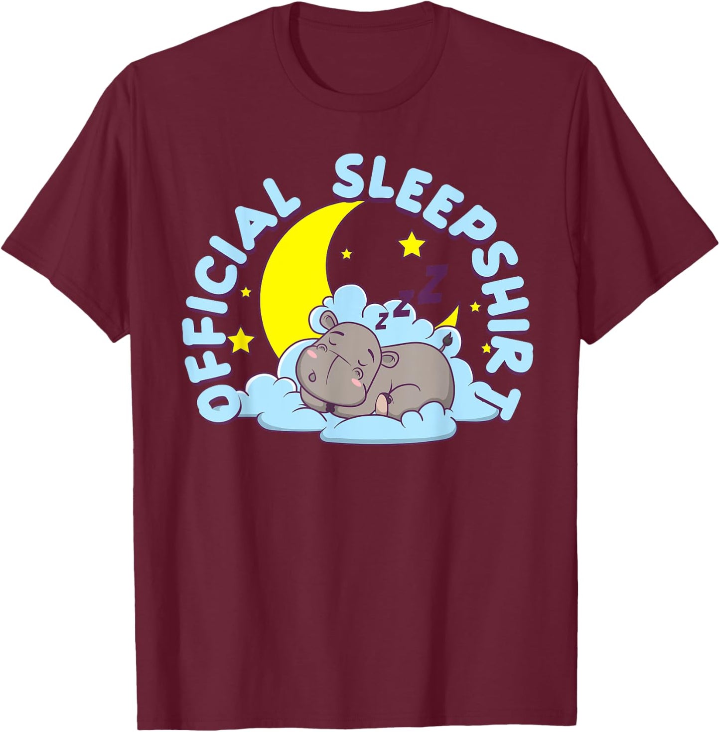 Official Sleepshirt Hippopotamus Hippotology Animal Hippo T-Shirt - T-Shirt | Maroon