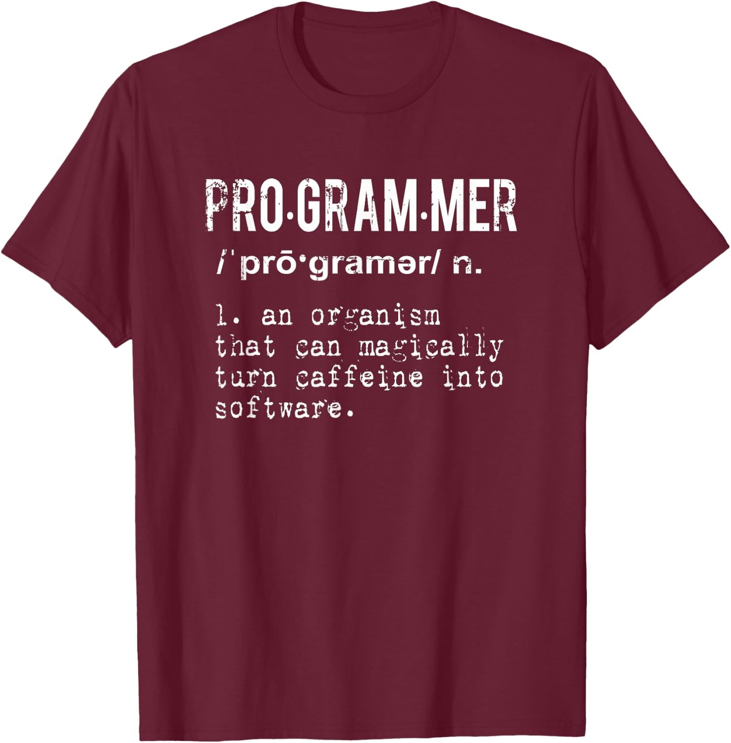 Funny IT Nerd Geek - Programmer Definition T-Shirt - T-Shirt | Maroon