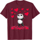 Panda Shirt and Girls | Valentine's Day Panda T-Shirt - T-Shirt | Maroon