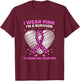 14 Years Breast Cancer Survivor Pink Cheetah Print Awareness T-Shirt - T-Shirt | Maroon