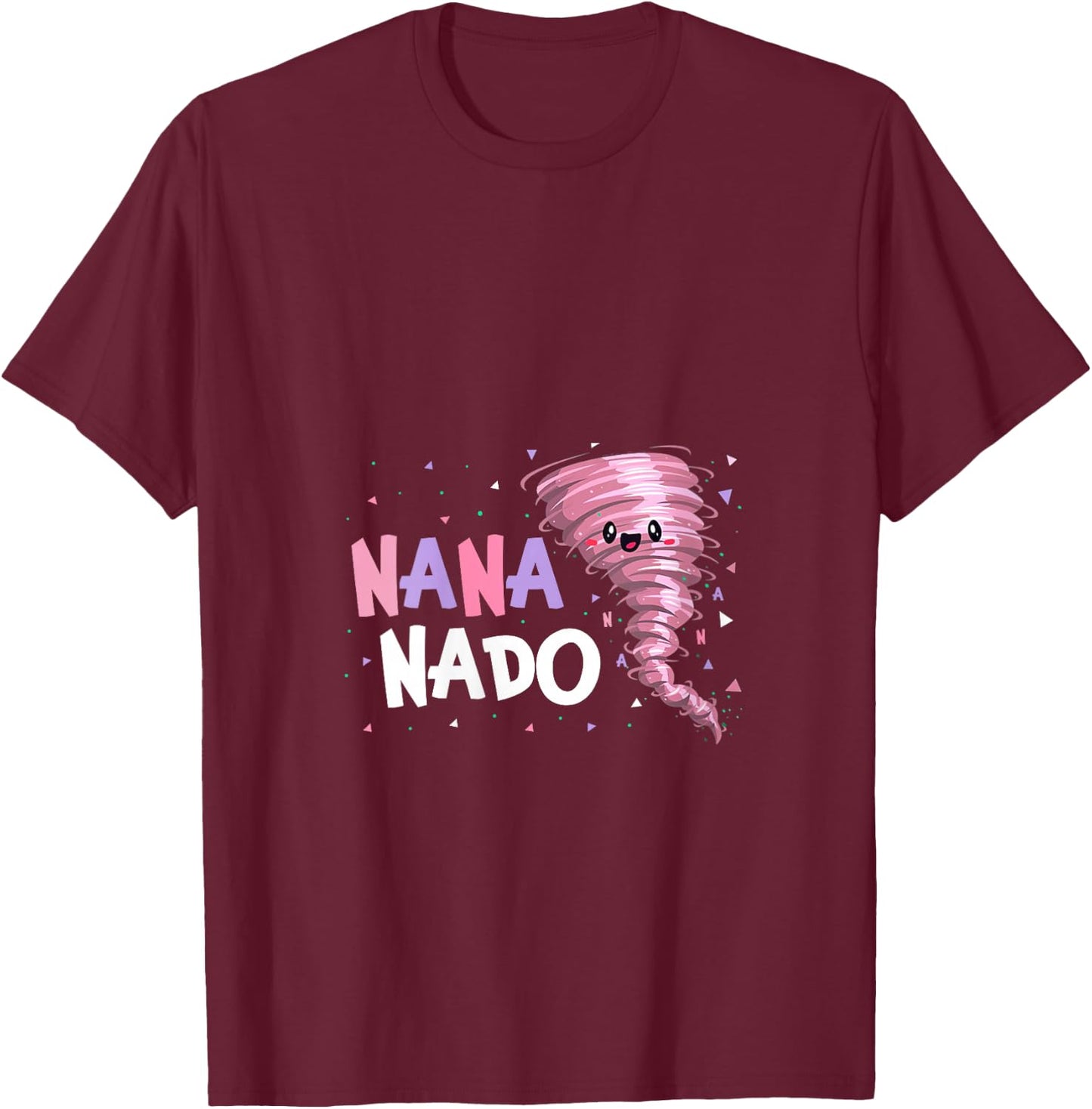Women's Nana Nado Tornado Birthday Party Decorations Pink Tornado V-Neck T-Shirt - T-Shirt | Maroon