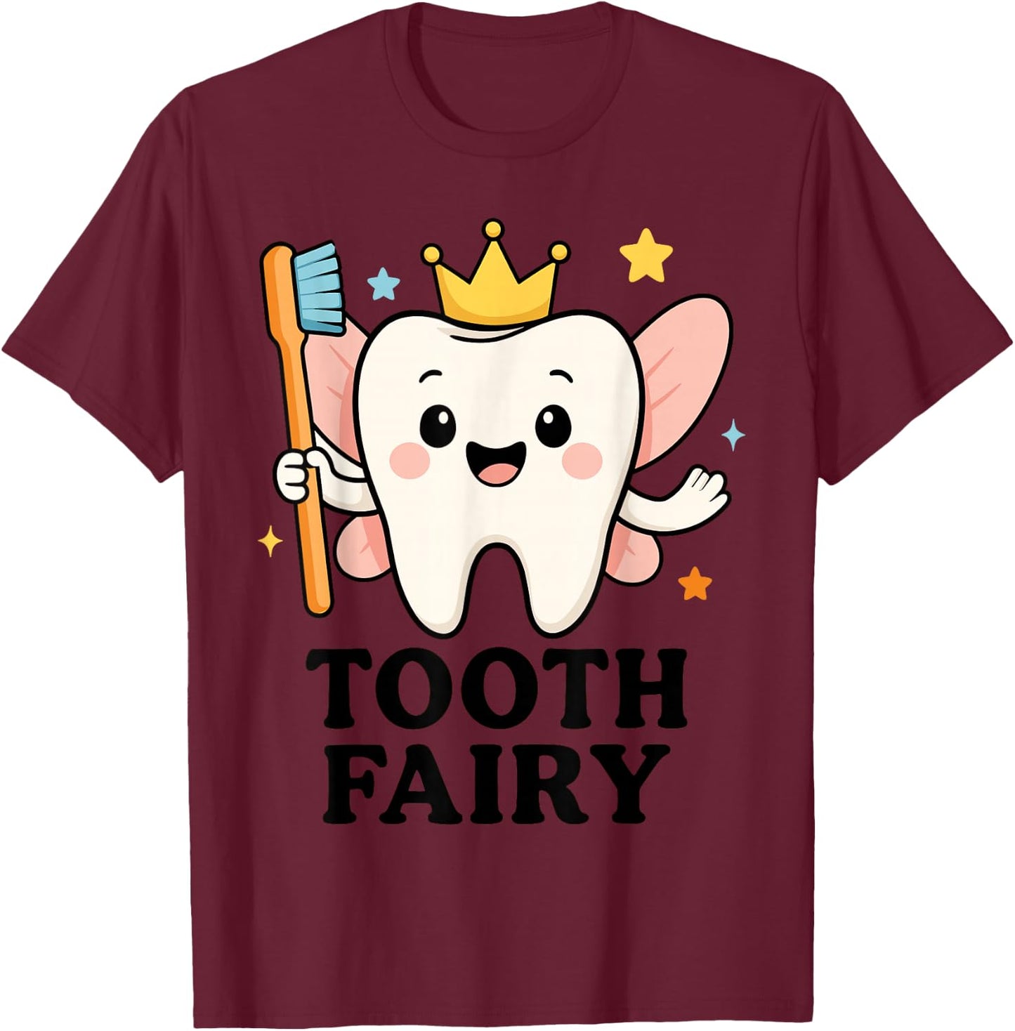 Halloween Tooth Fairy Costume, Cute Spooky Dental Assistant T-Shirt - T-Shirt | Maroon