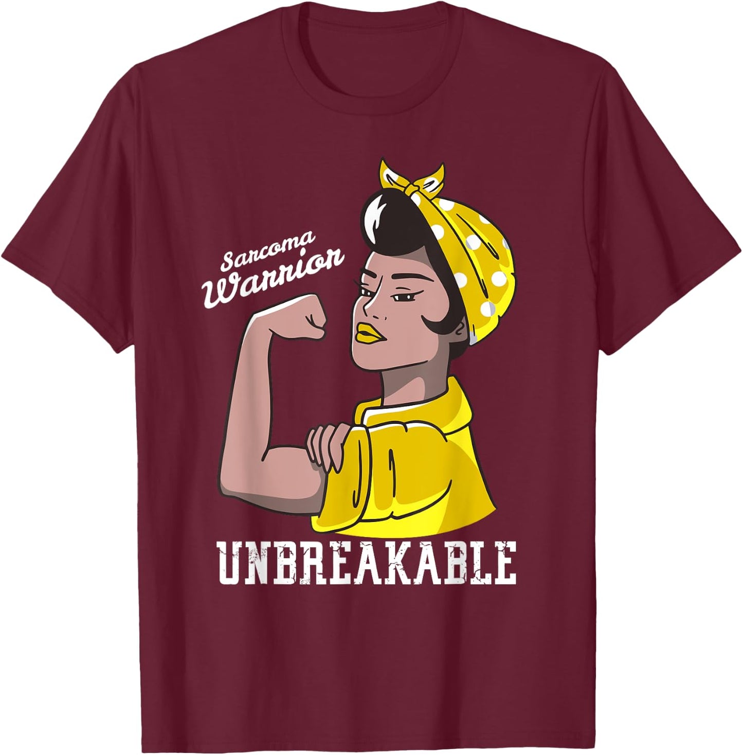 Sarcoma Awareness Month Woman Unbreakable Mother T-Shirt - T-Shirt | Maroon
