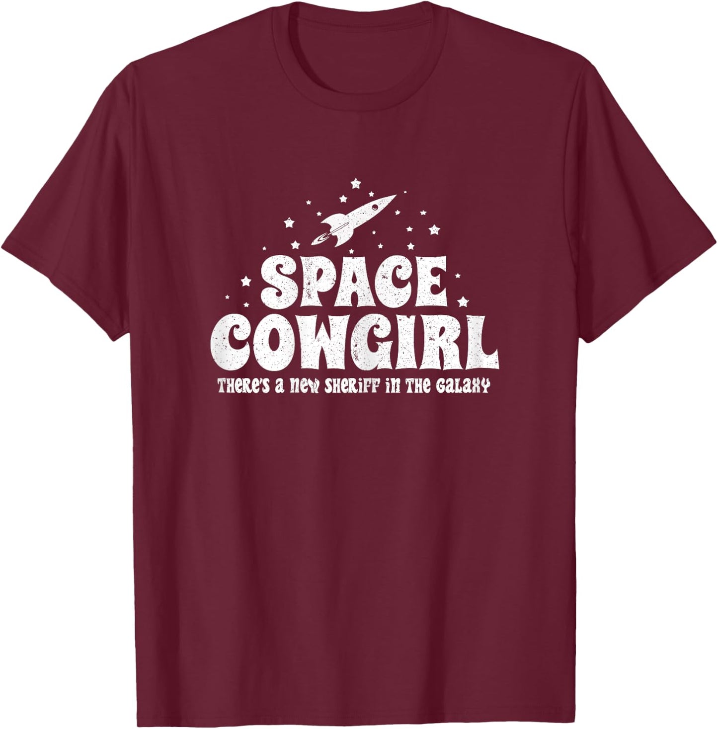 Space Cowgirl Outfit Retro Vintage Costume Girls T-Shirt - T-Shirt | Maroon