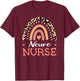 Neuro Nurse Neuroscience Leopard Rainbow Appreciation T-Shirt - T-Shirt | Maroon
