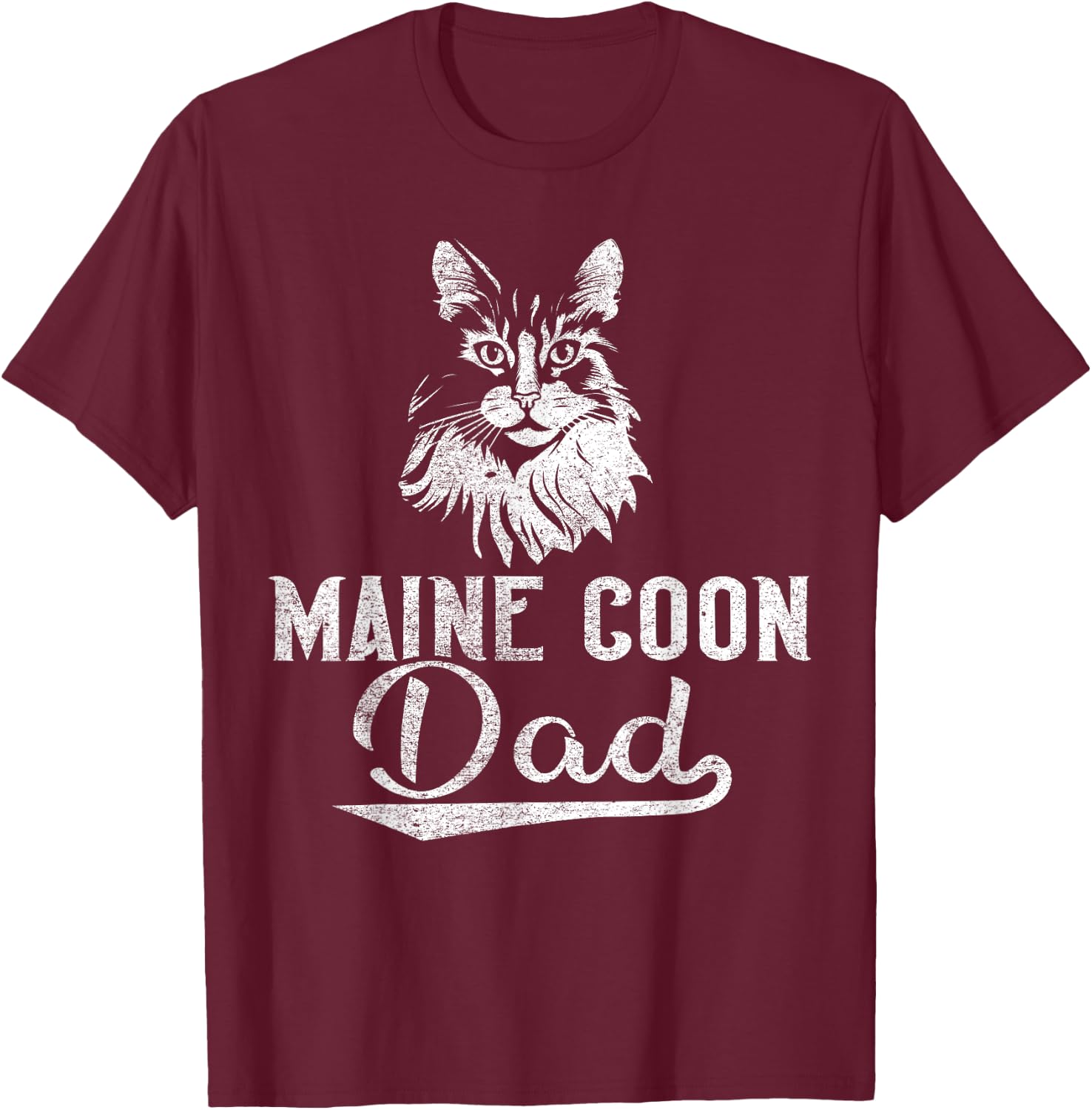 Cat Owner Dad - Maine Coon Dad T-Shirt - T-Shirt | Maroon