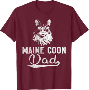 Cat Owner Dad - Maine Coon Dad T-Shirt - T-Shirt | Maroon