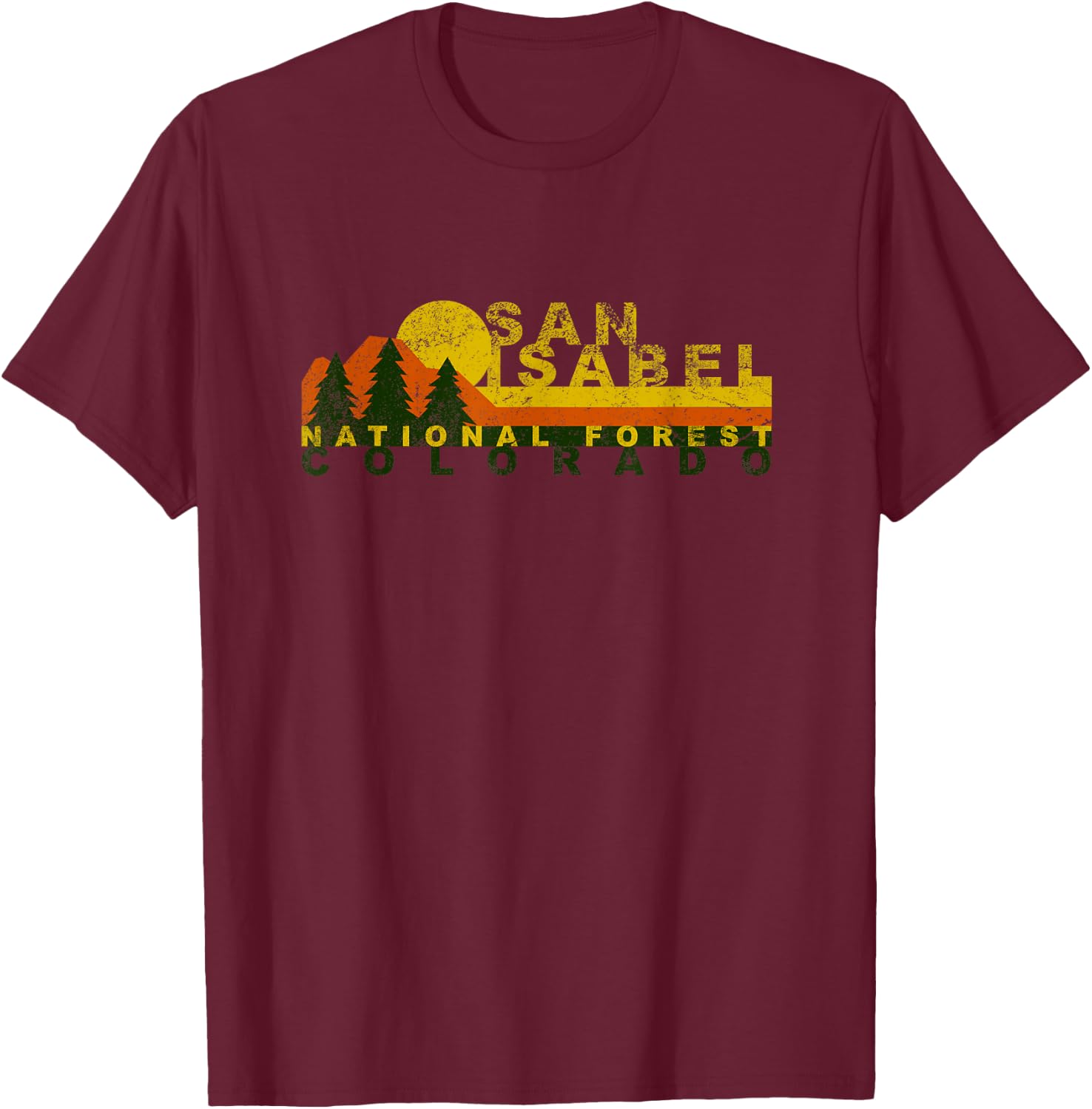 San Isabel National Forest Vintage Retro T-Shirt - T-Shirt | Maroon