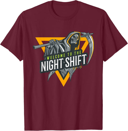 Welcome To The Night Shift Swagazon Associate Night Shifter T-Shirt - T-Shirt | Maroon