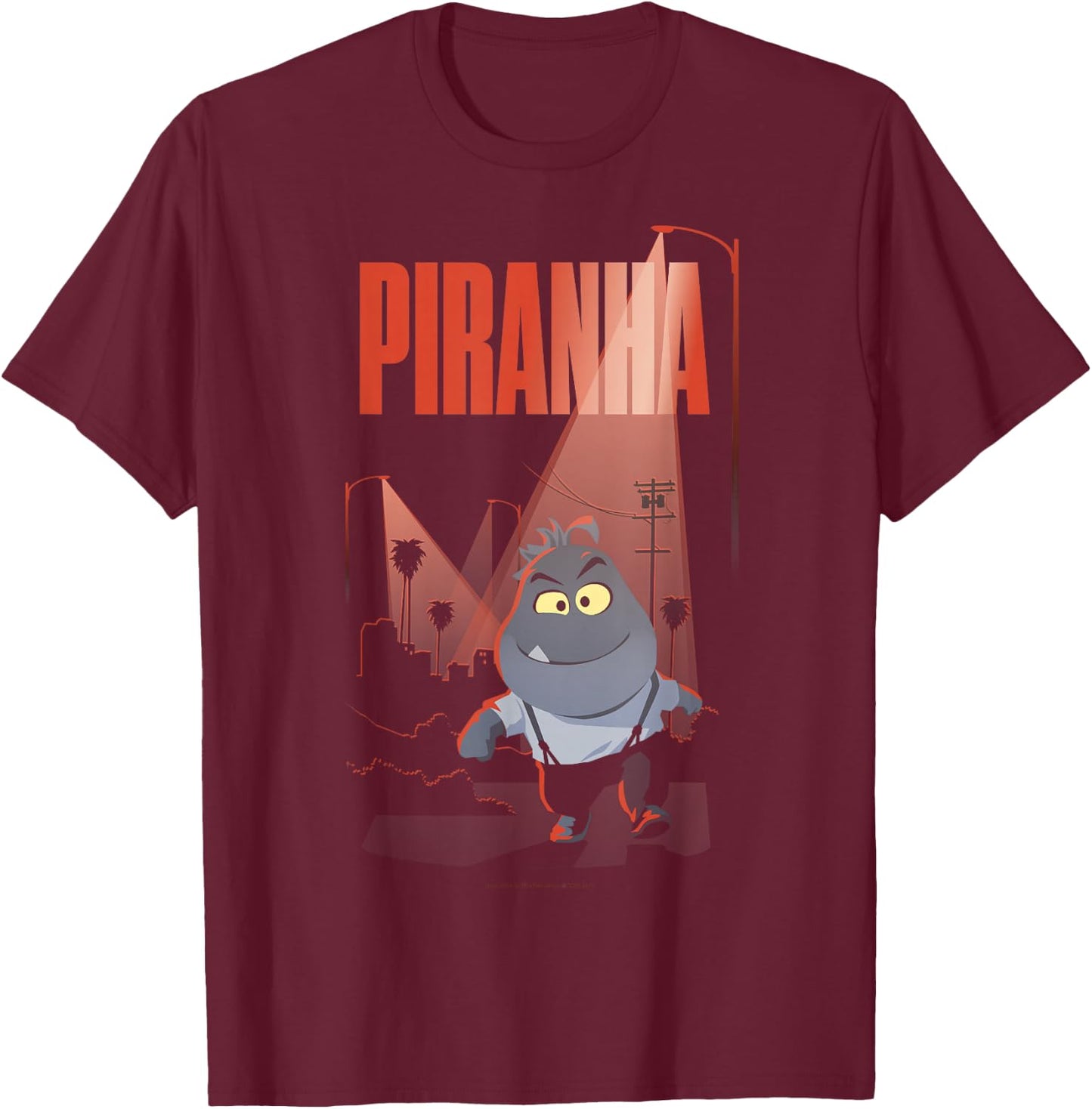 The Bad Guys Mr. Piranha City Street Light T-Shirt - T-Shirt | Maroon