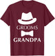 Groom's Grandpa, Grandpa Of The Groom Wedding T-Shirt - T-Shirt | Maroon