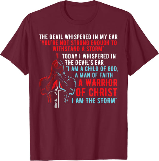 I Am The Warrior Of Christ Armored Soldier Knight T-Shirt - T-Shirt | Maroon