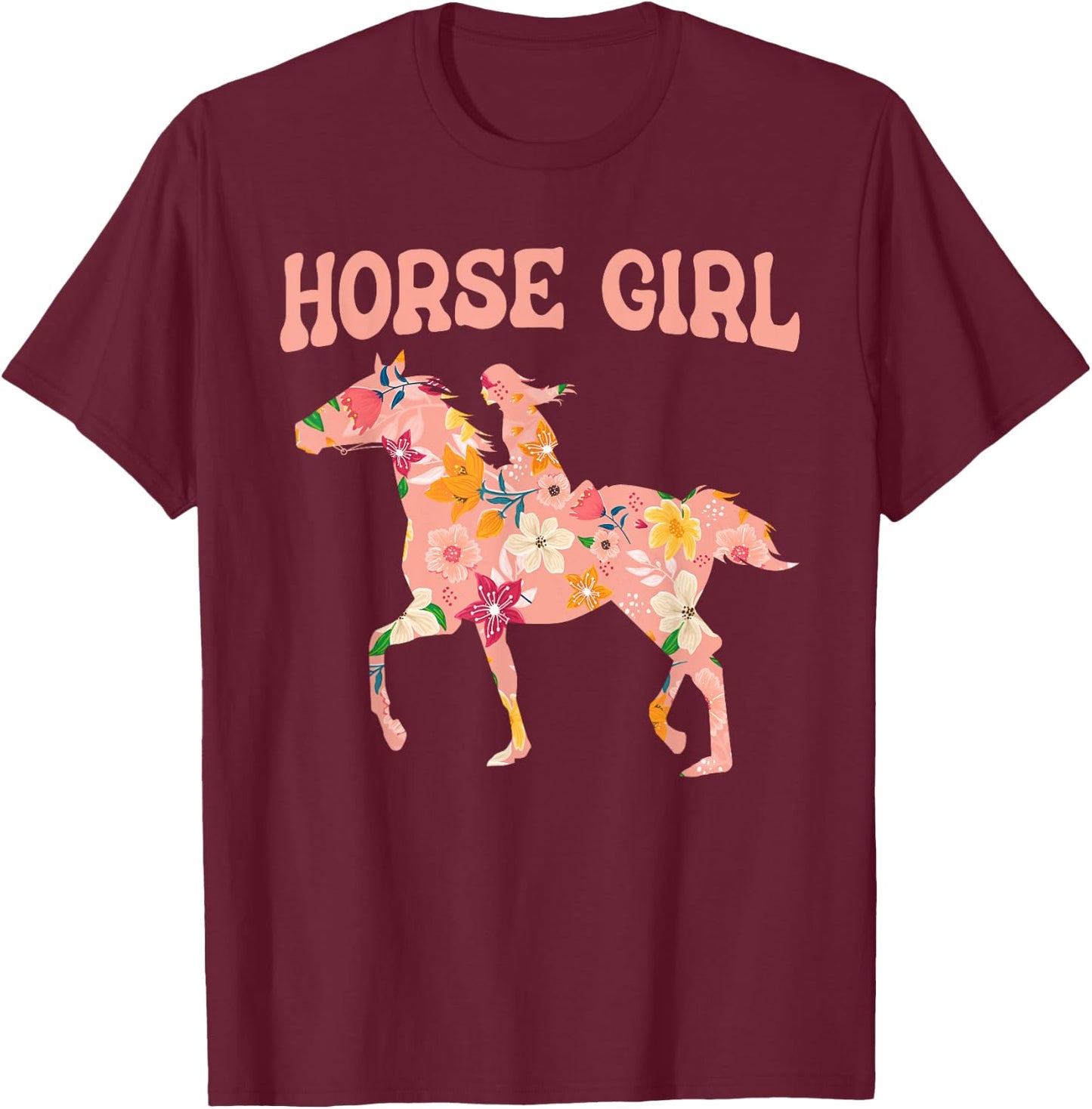 Horse Girl - Horse Riding Horseback Rider Horses Horse T-Shirt - T-Shirt | Maroon