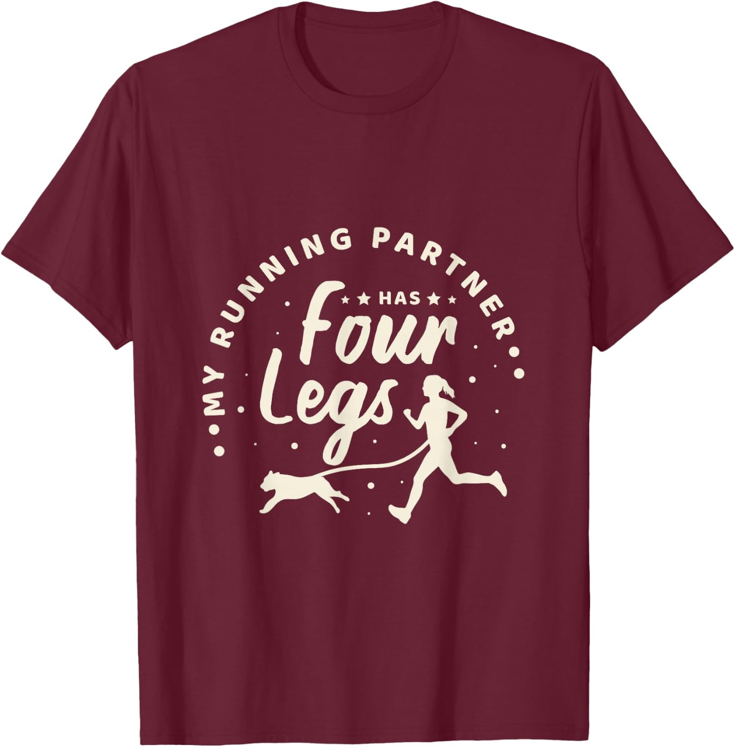 Canicross Trail Running Saying Jogging with Dog Gift T-Shirt - T-Shirt | Maroon