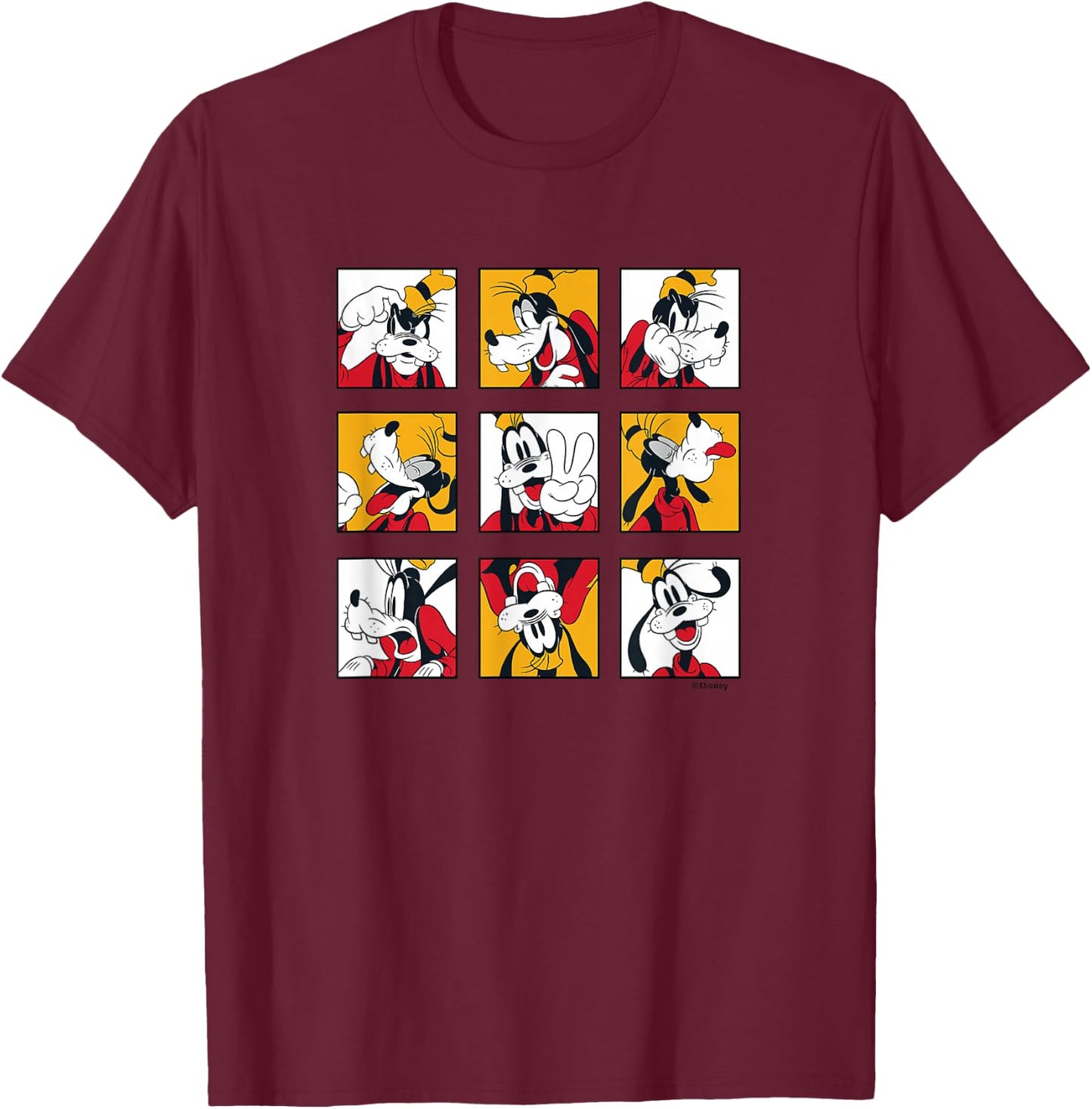 Goofy Grid of Emotions T-Shirt - T-Shirt | Maroon
