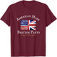 American Made British Parts, Women, Men, Usa British Flag T-Shirt - T-Shirt | Maroon