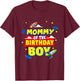 Mommy Of The Birthday Astronaut Boy Outer Space Theme Party T-Shirt - T-Shirt | Maroon