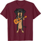Dachshund Dog Playing Ukulele Guitar Men Women Girls Kids T-Shirt - T-Shirt | Maroon