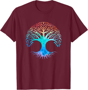 Tree of Life Symbol Colour T-Shirt - T-Shirt | Maroon
