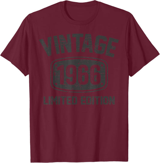 56 Years Old Vintage 1966 Limited Edition 56th Birthday T-Shirt - T-Shirt | Maroon