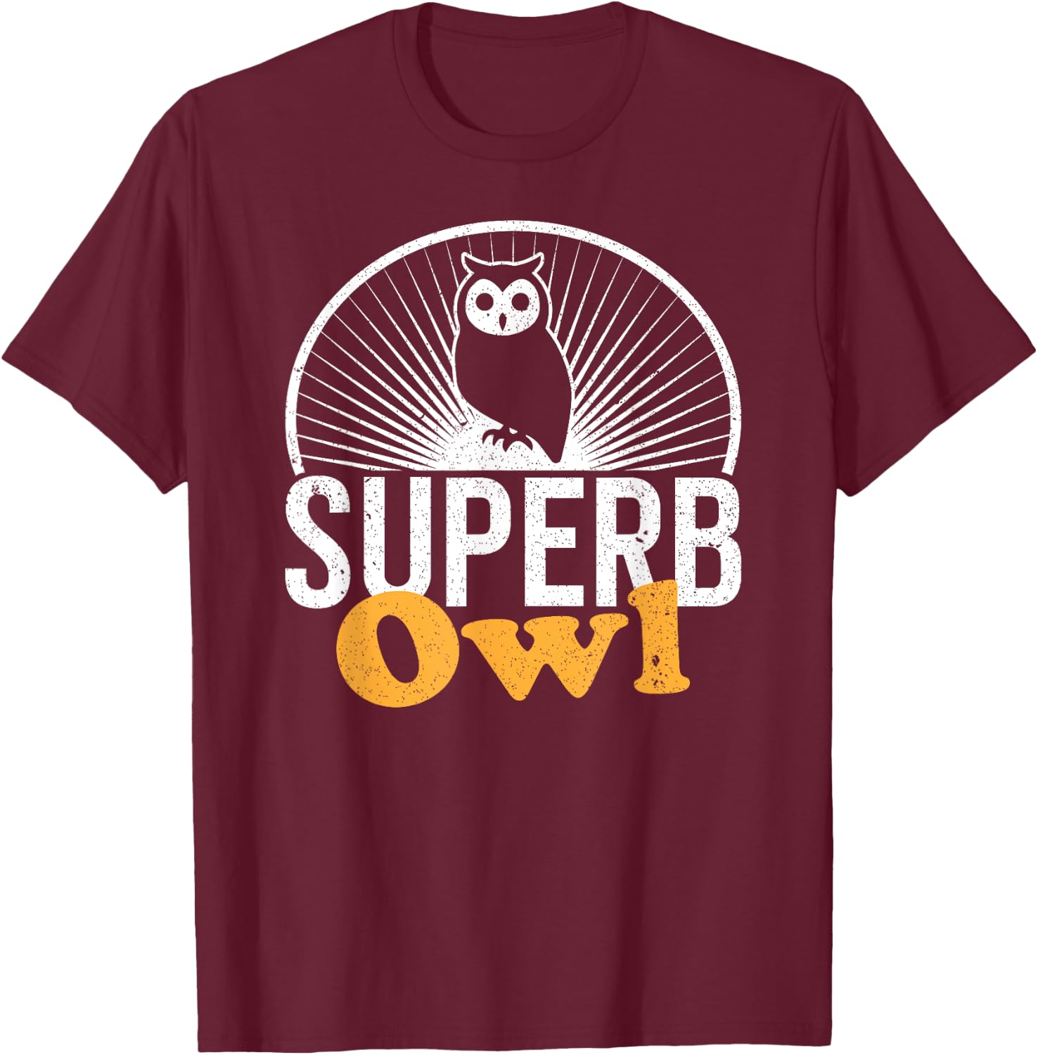 Superb Owl, Dad Joke, Pun, Funny Owl T-Shirt - T-Shirt | Maroon