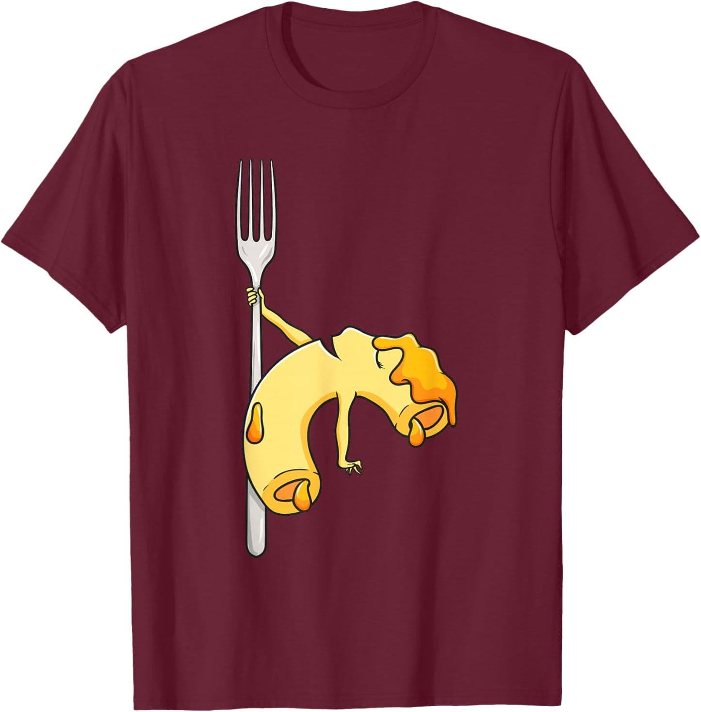 Funny Mac N Cheese Pole Dance for Macaroni and Cheese T-Shirt - T-Shirt | Maroon