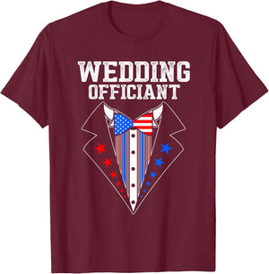 Wedding Officiant Proposals Internet Ordained Minister Gift T-Shirt - T-Shirt | Maroon