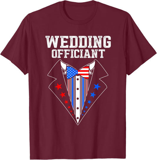 Wedding Officiant Proposals Internet Ordained Minister Gift T-Shirt - T-Shirt | Maroon