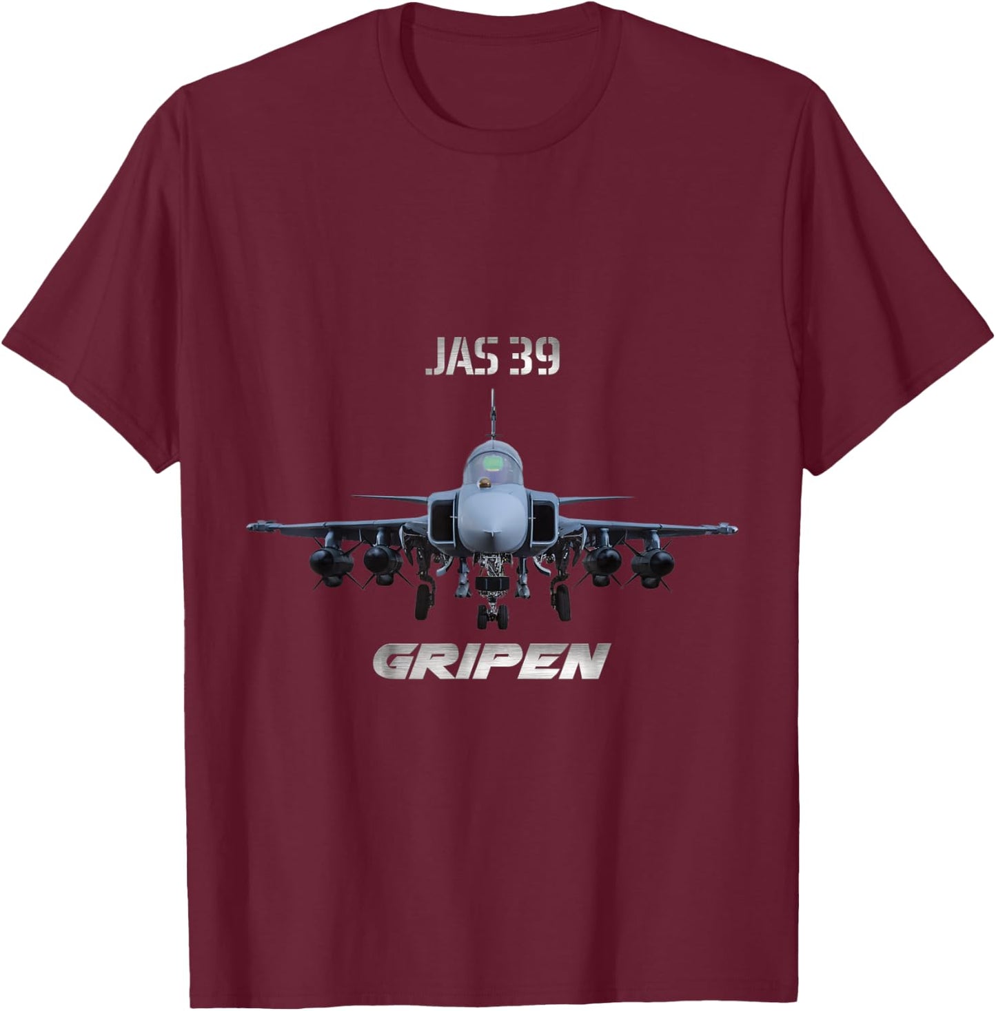 Military aircraft JAS 39 Gripen T-Shirt - T-Shirt | Maroon