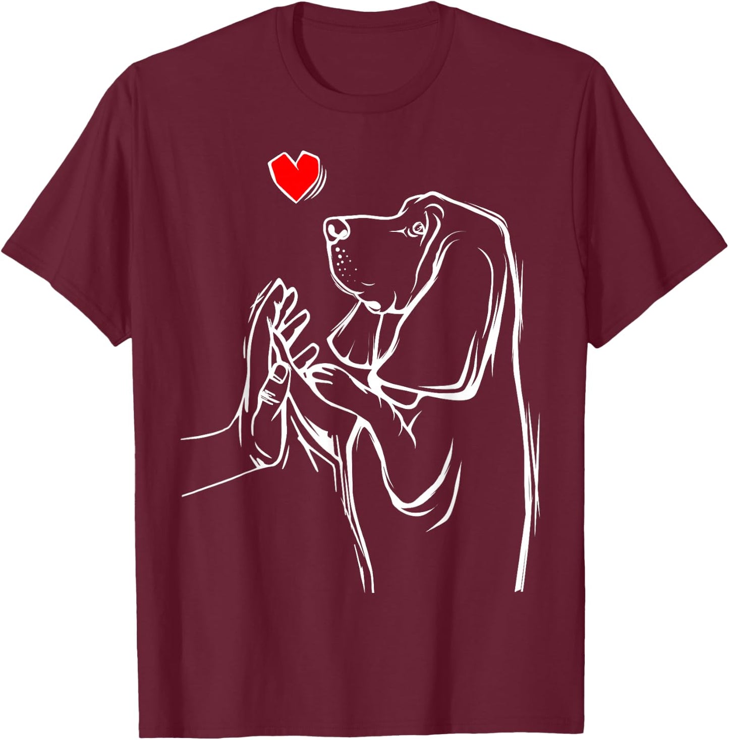 Basset Hound Love Dog Women Girls T-Shirt - T-Shirt | Maroon
