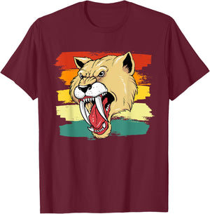 Sabertooth Tiger I Smilodon I Kids Sabertooth T-Shirt - T-Shirt | Maroon