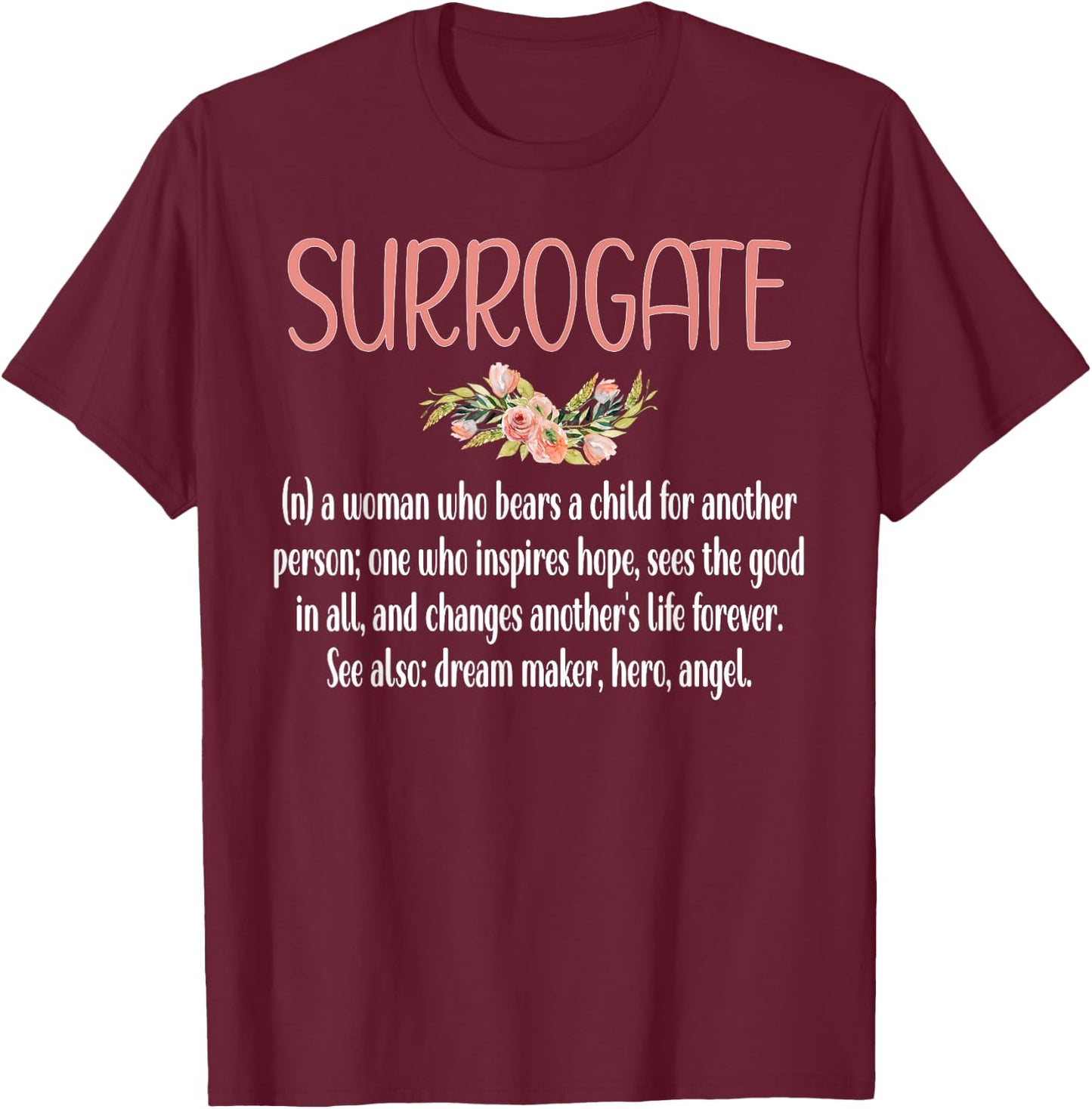 Surrogate Mom Definition Proud Gestational Carrier T-Shirt - T-Shirt | Maroon