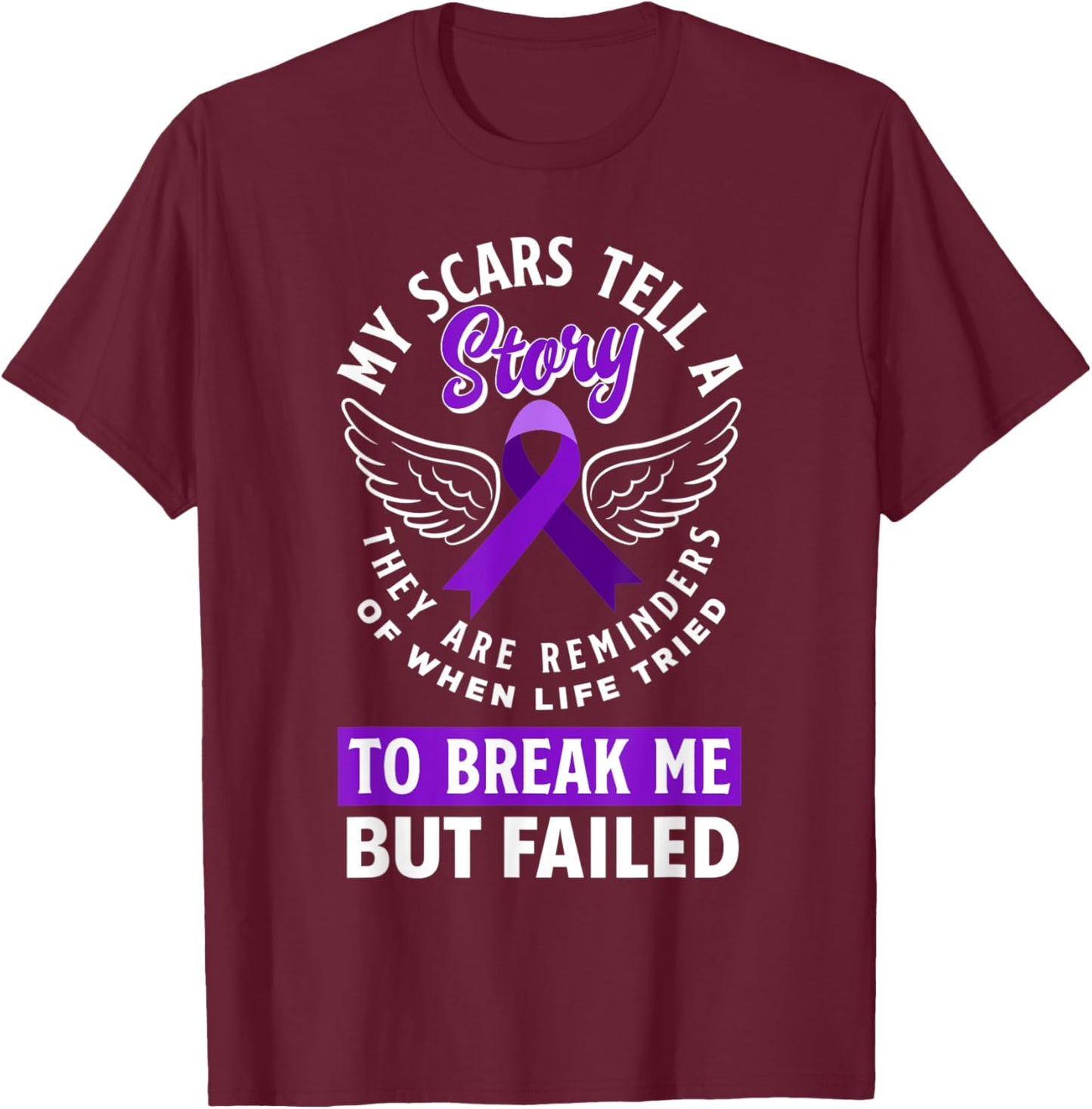 My Scars Tell A Story Epilepsy Warrior Epilepsy Awareness T-Shirt - T-Shirt | Maroon