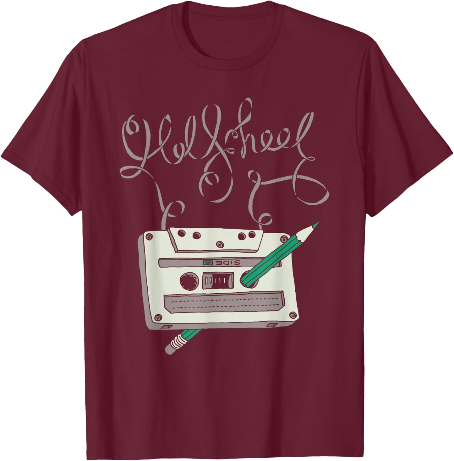Cassette 80s 90s Retro Party Costume Nostalgia Cassette T-Shirt - T-Shirt | Maroon