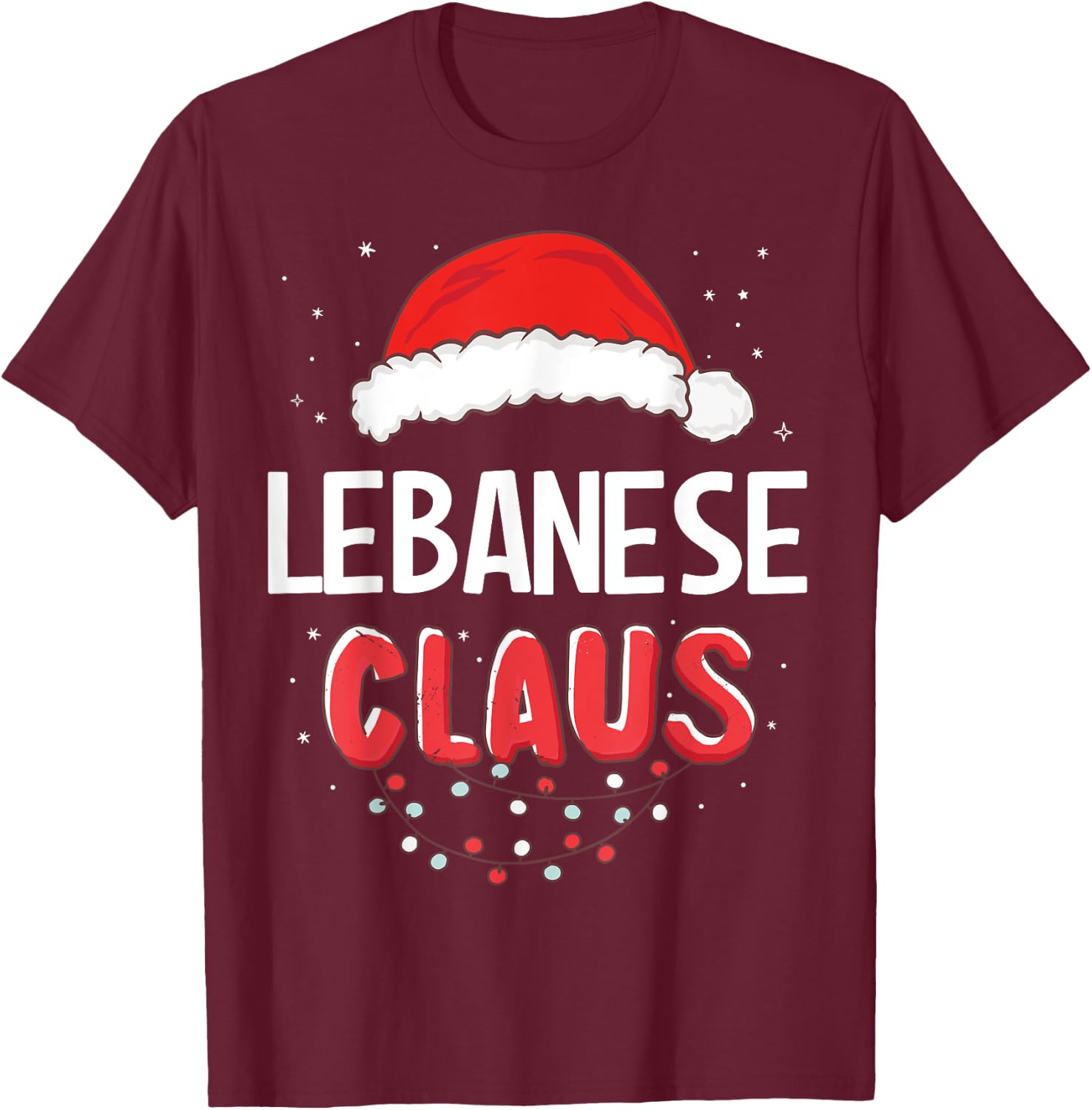 Lebanese Santa Claus Christmas Matching Costume T-Shirt - T-Shirt | Maroon