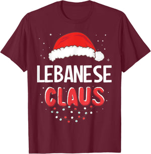 Lebanese Santa Claus Christmas Matching Costume T-Shirt - T-Shirt | Maroon
