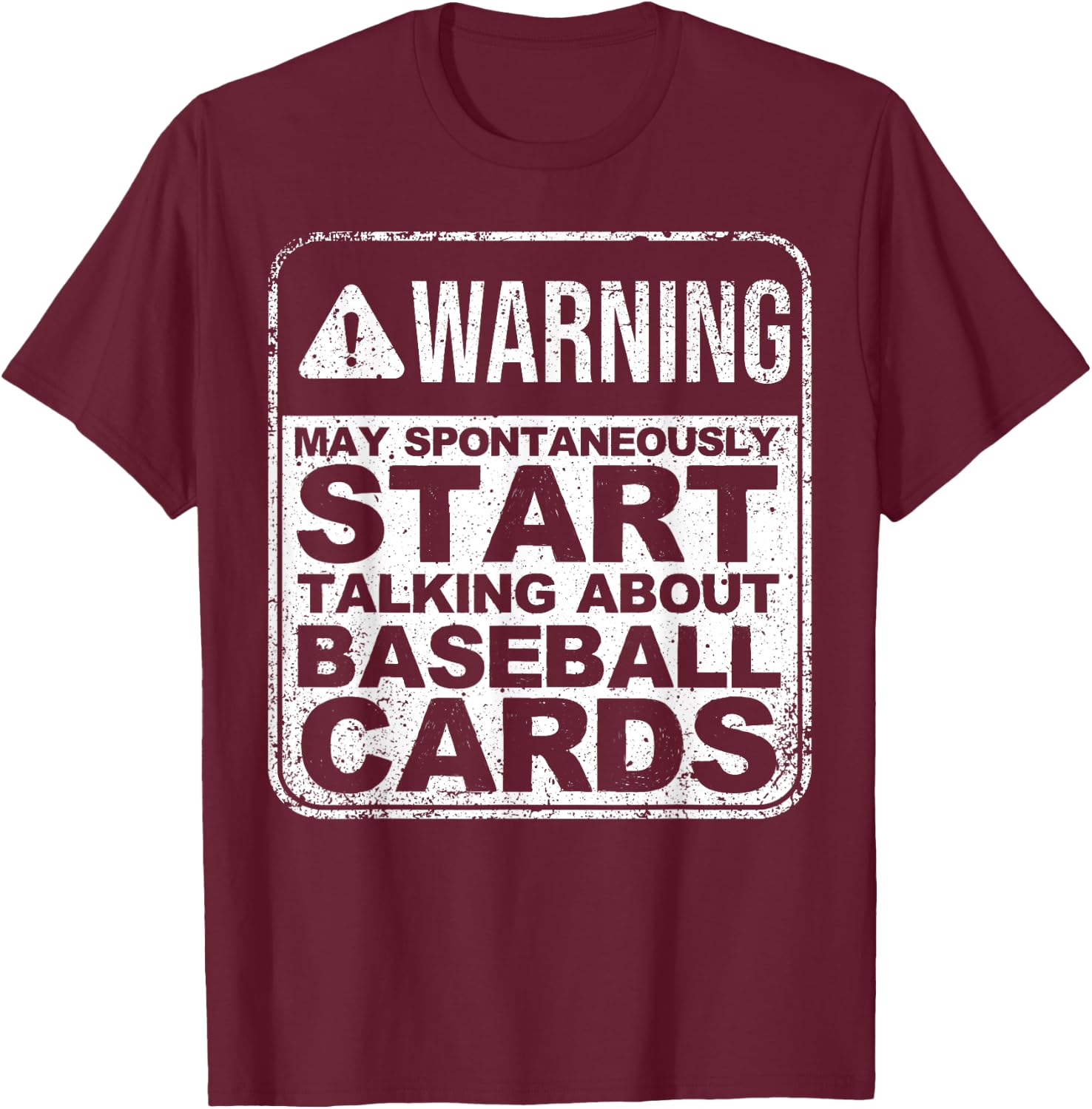 Funny Baseball Art For Baseball Card Collector Men Women Kid T-Shirt - T-Shirt | Maroon