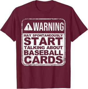 Funny Baseball Art For Baseball Card Collector Men Women Kid T-Shirt - T-Shirt | Maroon
