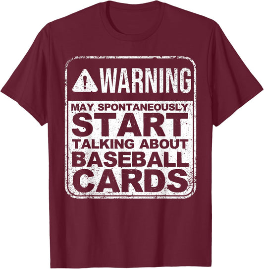 Funny Baseball Art For Baseball Card Collector Men Women Kid T-Shirt - T-Shirt | Maroon