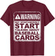 Funny Baseball Art For Baseball Card Collector Men Women Kid T-Shirt - T-Shirt | Maroon