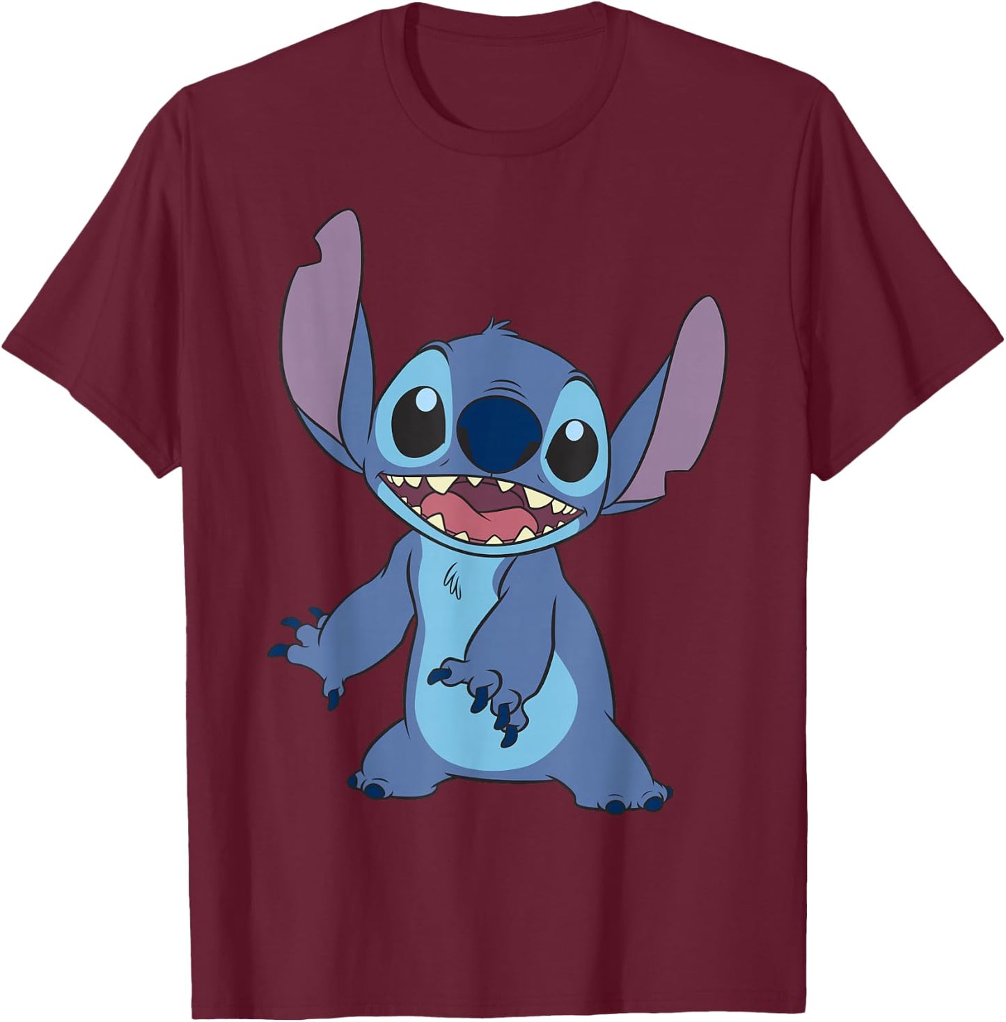 Disney Lilo & Stitch Simple Stitch Portrait T-Shirt - T-Shirt | Maroon