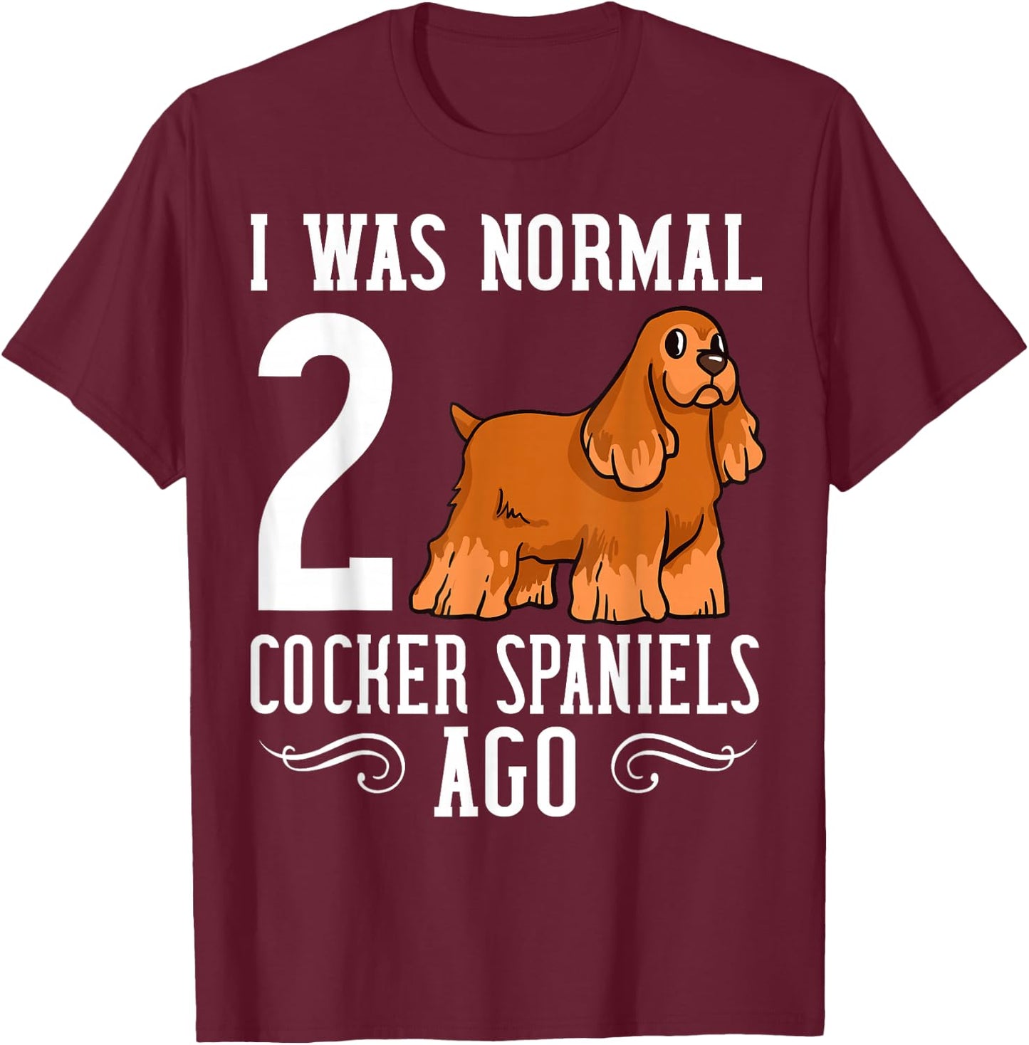 English Cocker Spaniel Dog Puppies Owner Lover T-Shirt - T-Shirt | Maroon