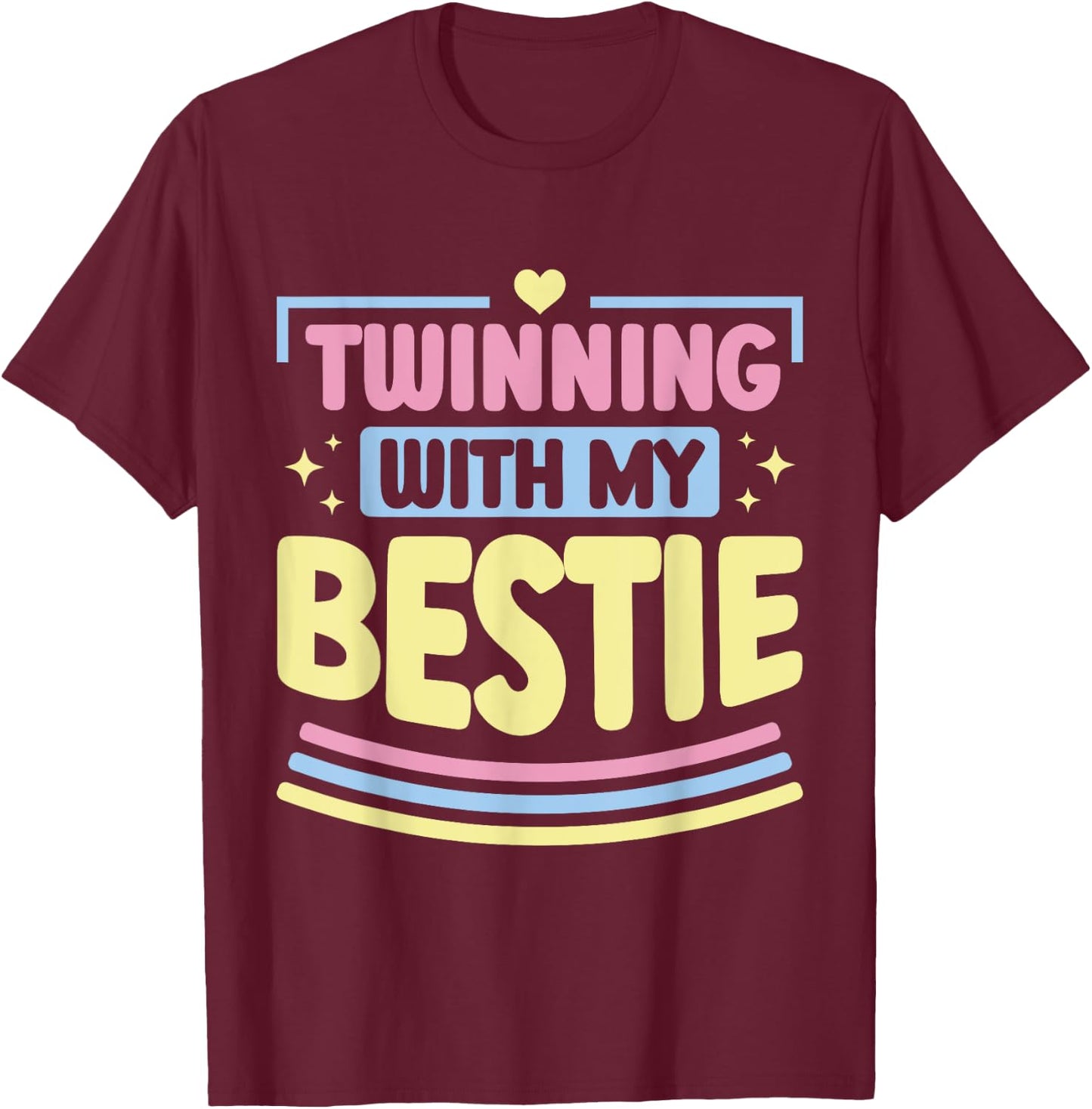 Friends Matching Twins Day Kids Bestie T-Shirt - T-Shirt | Maroon