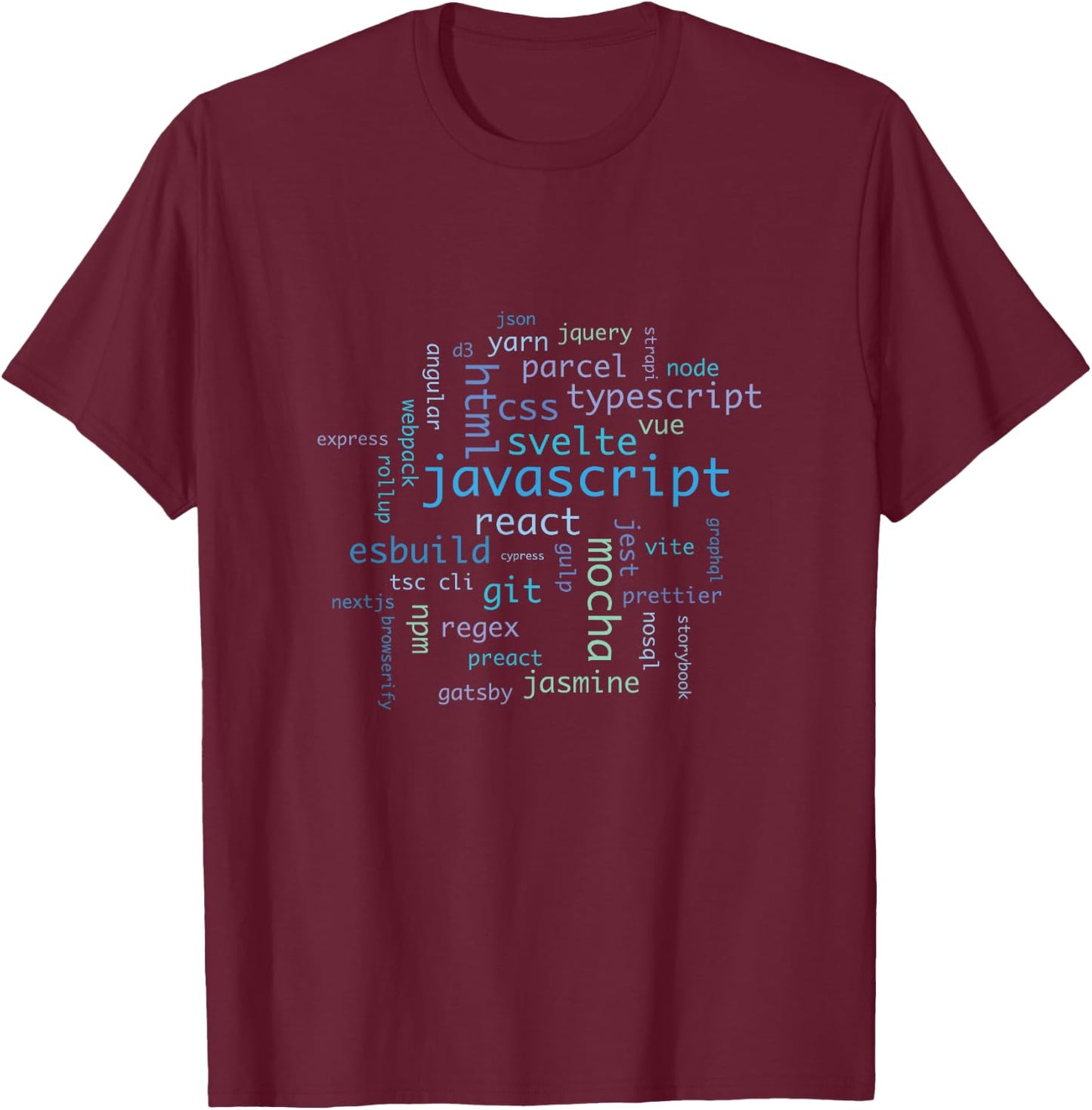 Javascript Software Developer Frontend Engineer - Blue T-Shirt - T-Shirt | Maroon